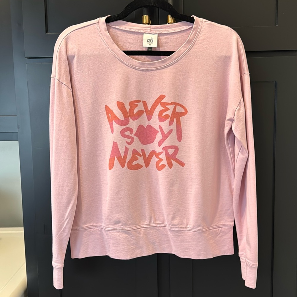 Cabi pink terry sweatshirt